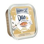 Happy Cat Duo komadići mesne paštete – govedina i zečetina 100 g