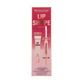 Makeup Revolution London Lip Shape Nijansa rose pink Set sjajilo za usne Lip Shape Lip Gloss 9 ml + olovka za usne i fiksator šminke 2 In 1 Lip Liner &amp; Color Setter 1