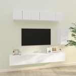 6-dijelni set TV ormarića sjajni bijeli konstruirano drvo