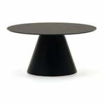 Crni okrugli stolić za kavu sa staklenom pločom stola ø 80 cm Wilshire – Kave Home