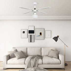 VidaXL Stropni ventilator sa svjetlom 106 cm bijeli