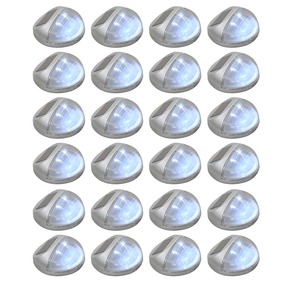 VidaXL Vrtne solarne zidne svjetiljke LED 24 kom okrugle srebrne