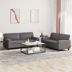 vidaXL 2-dijelni set sofa sivi od umjetne kože