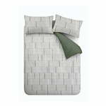 Zelena/siva pamučna posteljina za krevet za jednu osobu 135x200 cm Camden Stripe – Content by Terence Conran