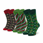 Set od 3 para unisex visokih čarapa Rainbow Socks Xmas Socks Box Stripes Pak 3 Zelena