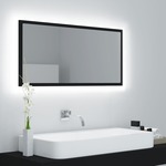 vidaXL LED kupaonsko ogledalo crno 90 x 8,5 x 37 cm od iverice