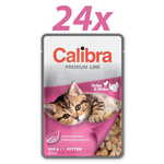 Calibra Kitten, mokra hrana za mačke, puretina &amp; piletina, 24 x 100 g
