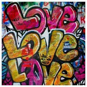 Click Props Background Vinyl with Print Love Graffiti 1