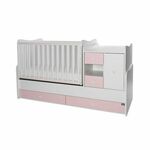 LORELLI MiniMAX Modularni krevetić 4in1 s Mehanizmom Ljuljanja White/Orchid Pink 190x72 cm