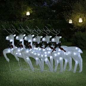 Božićni sobovi 6 kom bijeli 120 LED žarulja