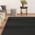 vidaXL Čupavi tepih s visokim vlaknima crni 160 x 230 cm