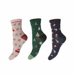 Set od 3 pari ženskih visokih čarapa Pieces Allo Glitter 17132838 Šarena