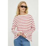 LEVI'S ® Majica 'Margot Long Sleeve' crvena / bijela
