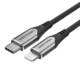USB-C na Lightning kabel za punjenje Vention, PD 3A, 1,5 m (crni)