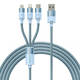 3u1 USB kabel Baseus StarSpeed ​​Series, USB-C + Micro + Lightning 3,5A, 1.2m (plavi)
