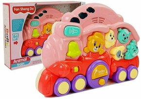 Interactive Locomotive with Animals Animal Sounds Light Effects Pink