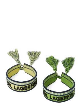 Narukvica Karl Lagerfeld 2-pack za žene - šarena. Narukvica z kolekcije Karl Lagerfeld. Model izrađen od tekstilnog materijala. U setu dva para.