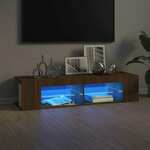 TV ormarić s LED svjetlima boja smeđeg hrasta 135 x 39 x 30 cm