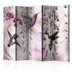 Paravan u 5 dijelova - Flying Hummingbirds (Pink) II [Room Dividers] 225x172