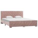 Okvir za krevet od tkanine ružičasti 160 x 200 cm