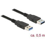 Delock USB kabel USB 3.2 gen. 1 (USB 3.0) USB-A utikač, USB-A utikač 50.00 cm crna pozlaćeni kontakti