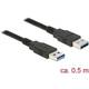 Delock USB kabel USB 3.2 gen. 1 (USB 3.0) USB-A utikač, USB-A utikač 50.00 cm crna pozlaćeni kontakti
