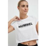 Pamučna majica Hummel boja: bijela - bijela. Majica kratkih rukava iz kolekcije Hummel izrađena od tanke, elastične pletenine. Materijal optimalne elastičnosti jamči potpunu slobodu kretanja.