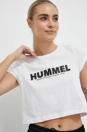 Pamučna majica Hummel boja: bijela - bijela. Majica kratkih rukava iz kolekcije Hummel izrađena od tanke