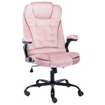 vidaXL Uredska stolica ružičasta baršunasta