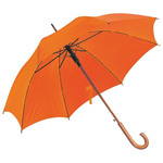 Kišobran automatik s drvenom ručkom narančasti