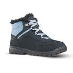 Cipele za planinarenje SH100 vodootporne tople kožne na vezice dječje veličine 35-39 svijetloplave