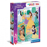 Supercolor puzzle 104 komada Disneyjeve princeze - Clementoni