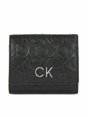 Ženski novčanik Calvin Klein Re-Lock Trifold Xs Emb K60K611321 Ck Black BAX