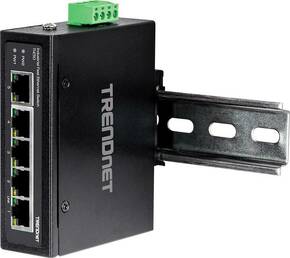 TRENDnet TI-E50 Industrijski brzi Ethernet DIN-šinski prekidač s 5 priključaka TrendNet TI-E50 industrijski Ethernet preklopnik