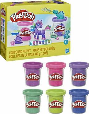 Play-Doh: 6 posuda gline u živim bojama 340g - Hasbro