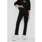 Traperice Calvin Klein Jeans Authentic za žene, visoki struk - crna. Traperice iz kolekcije Calvin Klein Jeans u stilu slim straight s visokim strukom. Model izrađen od glatkog trapera. Čvrsti materijal, koji zadržava svoj oblik.