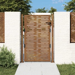 VidaXL Vrtna vrata 105 x 130 cm od čelika COR-TEN četvrtasti dizajn