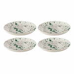 Bijelo-zeleni desertni tanjuri u setu 4 kom od kamenine ø 18 cm Carnival – Ladelle