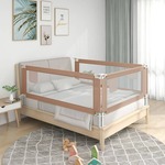 Sigurnosna ograda za dječji krevet smeđe-siva 100x25 cm tkanina