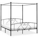 vidaXL Okvir za krevet s nadstrešnicom crni metalni 200 x 200 cm