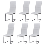 vidaXL Set 6 bijelih blagovaonskih stolica