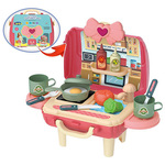Kuhinjski set igračaka u roza boji, sklopivi kompletu u koferu od 25 komada