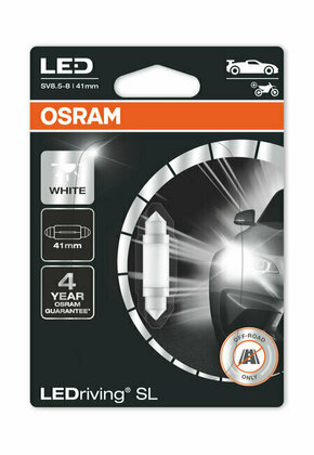 Osram LEDriving SL festoon (C3W C5W C10W) LED žaruljaOsram LEDriving SL festoon (C3W C5W C10W) LED bulb - C10W (SV8.5-8 festoon) - 41mm - 41mm C5W-SL6000-41-1