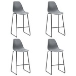 vidaXL Barske stolice 4 kom sive plastične