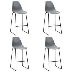 VidaXL Barske stolice 4 kom sive plastične