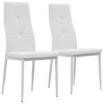 vidaXL Blagovaonske stolice 2 kom od umjetne kože 43 x 43,5 x 96 cm bijele