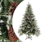 vidaXL Božićno drvce sa šiškama zeleno-bijelo 120 cm PVC i PE