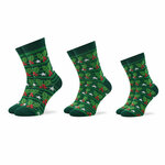 Set od 3 para unisex visokih čarapa Rainbow Socks Xmas Balls Zelena