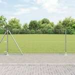 vidaXL set stupova ograde Set od 7 Srebrno Čelik 3.2 x 3.2 x 110 cm