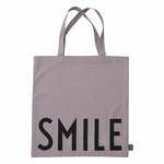 Ljubičasta platnena torba Design Letters Smile